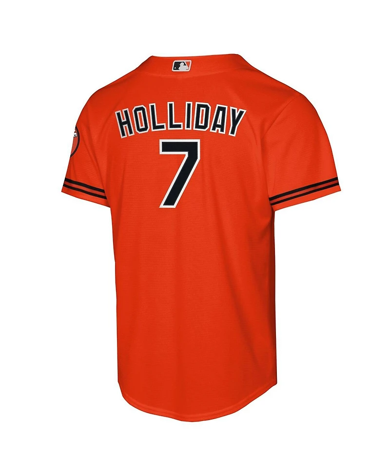 Nike Big Boys and Girls Jackson Holliday Orange Baltimore Orioles Alternate 2 Stadium Player Jersey