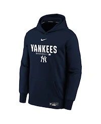 Nike Big Boys and Girls Navy New York Yankees Authentic Collection Therma-fit Hoodie