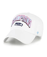 '47 Brand Men's White Seattle Seahawks Super Bowl Lx Champions Side Patch Clean Up Adjustable Hat