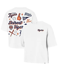 '47 Brand Women's White Detroit Tigers Collage Script Reed City T-Shirt