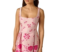 Adrianna Papell Women's Floral Print Fit & Flare Jacquard Dress