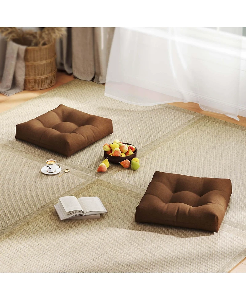 Costway 2PCS 21'' x 21'' Patio Chair Seat Cushion Pads Indoor/Outdoor