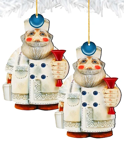 Designocracy Doctor Santa Wooden Ornament