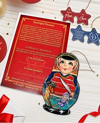 Designocracy Nutcracker Dolls Wooden Ornaments, Set of 3