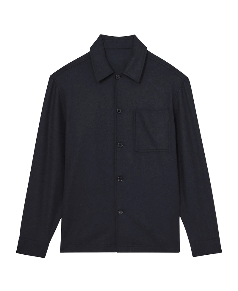 Reiss Men's Wool-Blend Patch-Pocket Overshirt