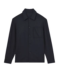 Reiss Men's Wool-Blend Patch-Pocket Overshirt