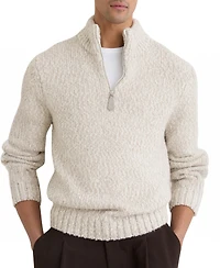 Reiss Men's Marled Half-Zip Knitted Jumper with Wool