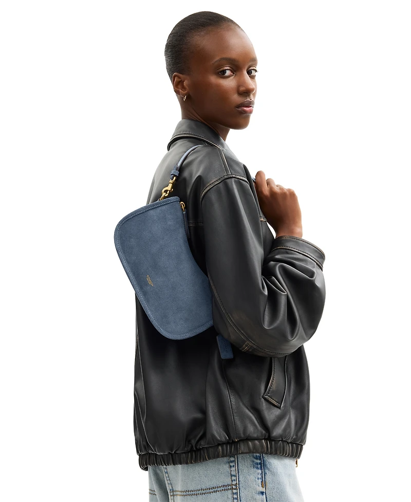 Coach Waverly Small Suede Shoulder Bag
