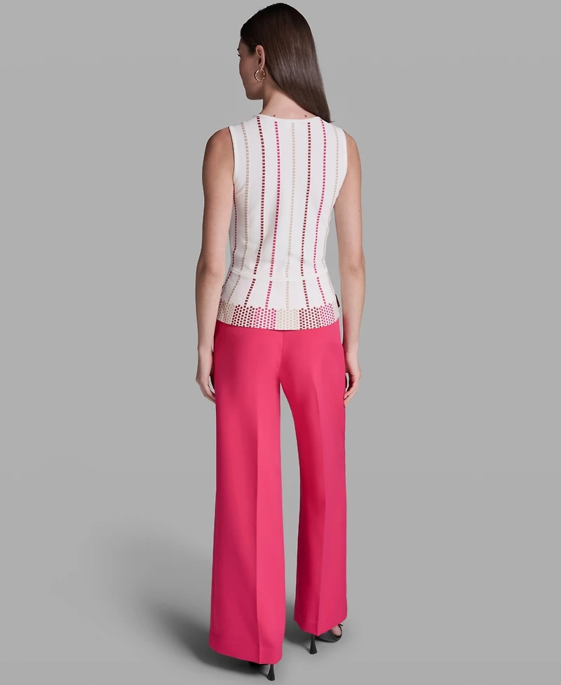 Bcbg Women's Sleeveless V-Neck Peplum Top