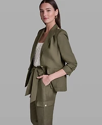 Bcbg Women's Scrunch Sleeve Peak Lapel Collar Jacket
