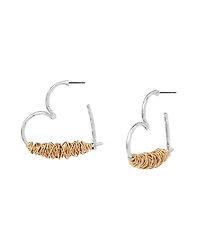 Robert Lee Morris Soho Two-Tone Heart Hoop Earrings