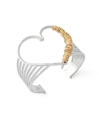 Robert Lee Morris Soho Two-Tone Heart Cuff Bracelet