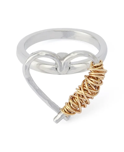 Robert Lee Morris Soho Two-Tone Heart Cocktail Ring