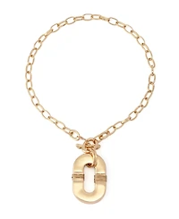 Robert Lee Morris Soho Malachite Link Reversible Pendant Necklace