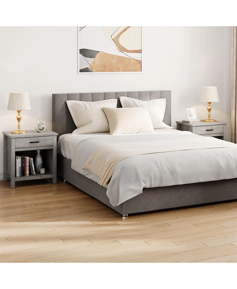 gaomon Set of 2 Nightstands with Drawer and Storage Shelf