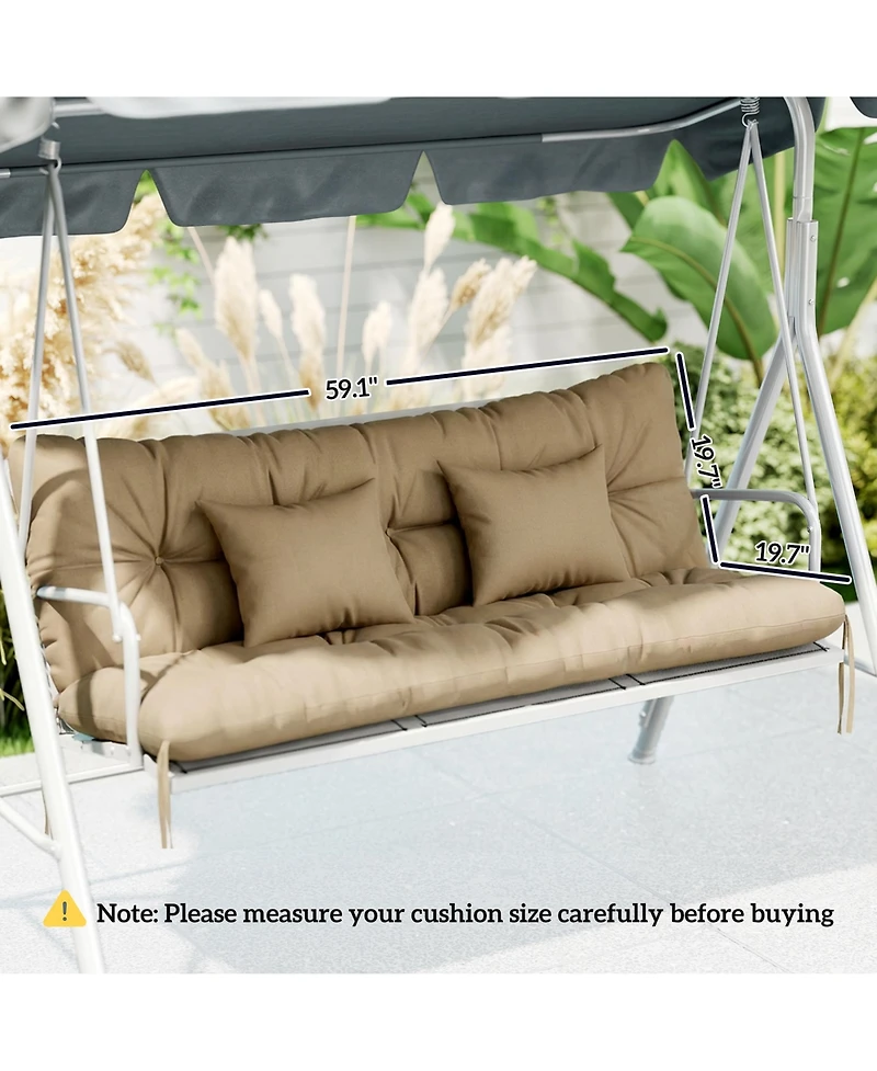 Outsunny Indoor Outdoor Chair Cushions with Back, Pillows