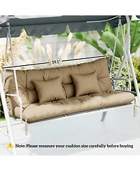 Outsunny Indoor Outdoor Chair Cushions with Back, Pillows