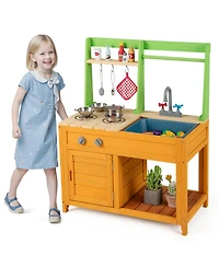 Mecale Outdoor Mud Kitchen Playset for Boys & Girls 3+ Years, Safe and Fun Pretend Toy