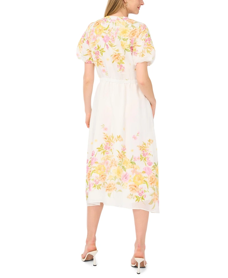 Vince Camuto Women's V-Neck Printed Midi Dress