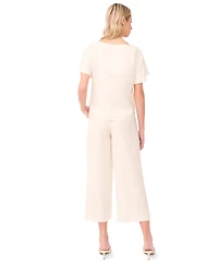 Vince Camuto Women's Crew Neck Cropped Blouse