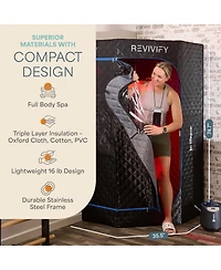 LifePro Portable Sauna Steamer Machine – Full Body Steam Sauna Box for Home, Steamer, Adjustable Heat, Timer & Light Therapy Infrared Sauna