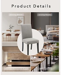 gaomon Dining Chairs Set of 6, Upholstered Fabric Chairs with Nailhead Trim & Wood Legs