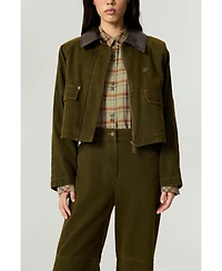 Nocturne Women's Contrast Collar Utility Cropped Jacket