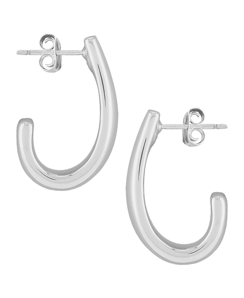 J-Hoop Earrings Set 14k White Gold