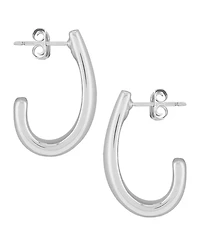 J-Hoop Earrings Set 14k White Gold