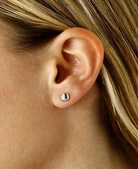 14k Gold Earrings, Flat Ball Stud (5mm)