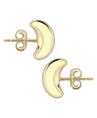 Cresent Moon Stud Earrings Set in 14k Gold (8mm)