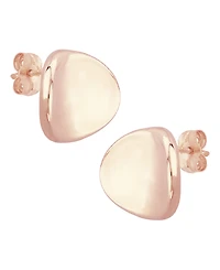 Dapped Disc Stud Earrings Set 14k White or Rose Gold (10mm)