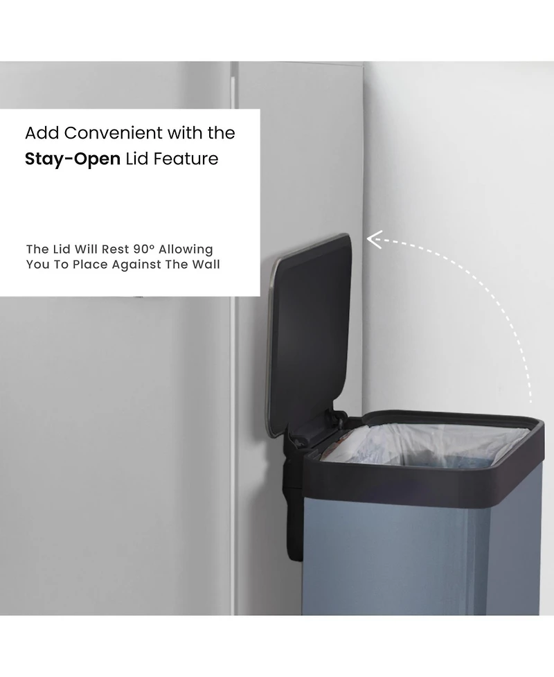 Home Zone Living 19 Gallon Large Kitchen Trash Can with Soft Close Lid, Liner-Free Stainless Steel Body