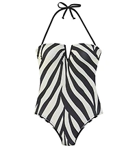 Lascana Women's Animal Print V Notch One Piece Swimsuit Bra Sizing