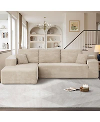 Xizzi No Assembly Required Cloud Sectional Sofa, L-Shape Couch Chaise Lounge with Deep Seat and Wide Armrest for Living Room Bedroom