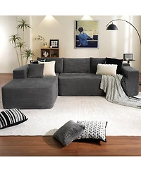 Xizzi 104" No Assembly Required Cloud Sectional Sofa, L-Shape Couch Chaise Lounge with Deep Seat and Wide Armrest for Living Room Bedroom
