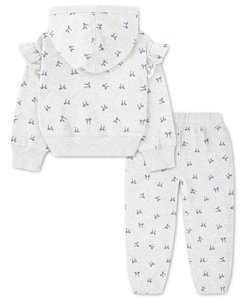 abercrombie kids Baby Girls' Flutter Full-Zip Hoodie and Joggers, 2-Piece Set