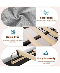 gaomon Full Size Led Bed Frame with 2 Drawers and Headboard Cute Upholstered Bed Storage Sturdy Platform No Box Spring Grey