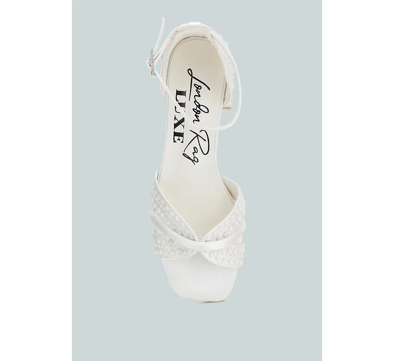 Cinnabon Pearl Embellished Strappy Sandals