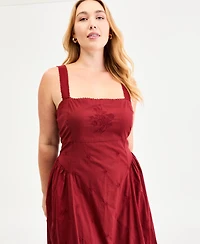 And Now This Plus Cotton Square-Neck Maxi Dress, Macy's Exclusive