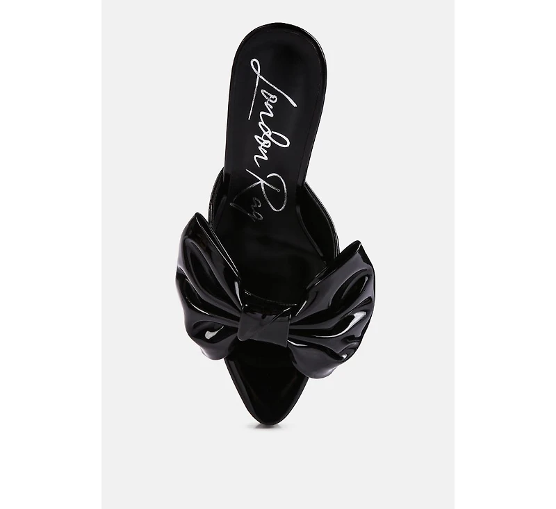 My time bow embellished stiletto sandal