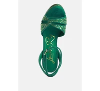 bellini heat-set diamante high block heel sandals