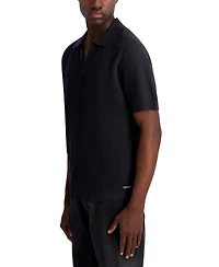 Karl Lagerfeld Paris Men's Open Weave Johnny Collar Polo Shirt