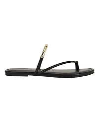 Calvin Klein Women's Bienna Strappy Ornamented Flat Slip-On Sandals