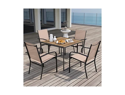Slickblue Set of 4 Outdoor Dining Chairs with High Back