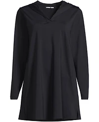 Lands' End Women's SunShade Upf 50 Hooded Mini Swim Cover-Up Dress