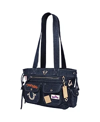 True Religion Multi-Patch Denim Tote