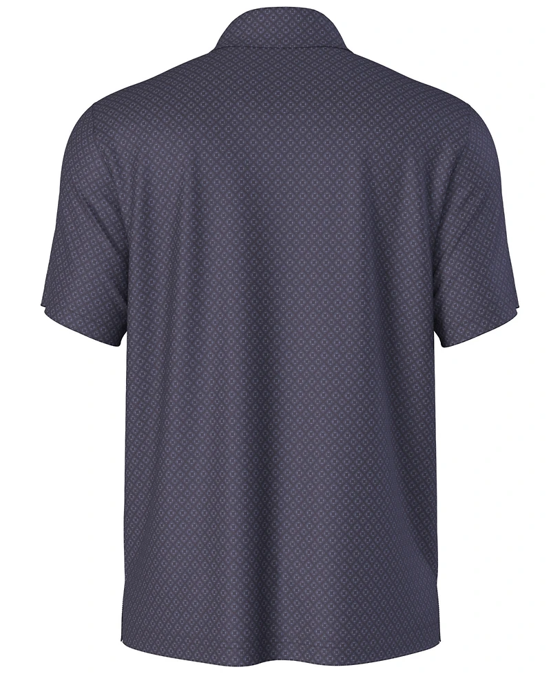 Pga Tour Men's Essential Geo Print Golf Polo Shirt