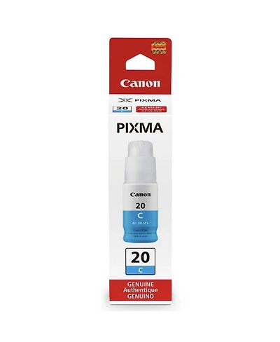 Canon Gi-20 Cyan Ink Bottle for G5020, G6020, G7020 Pixma G Series MegaTank Printers, 70ml