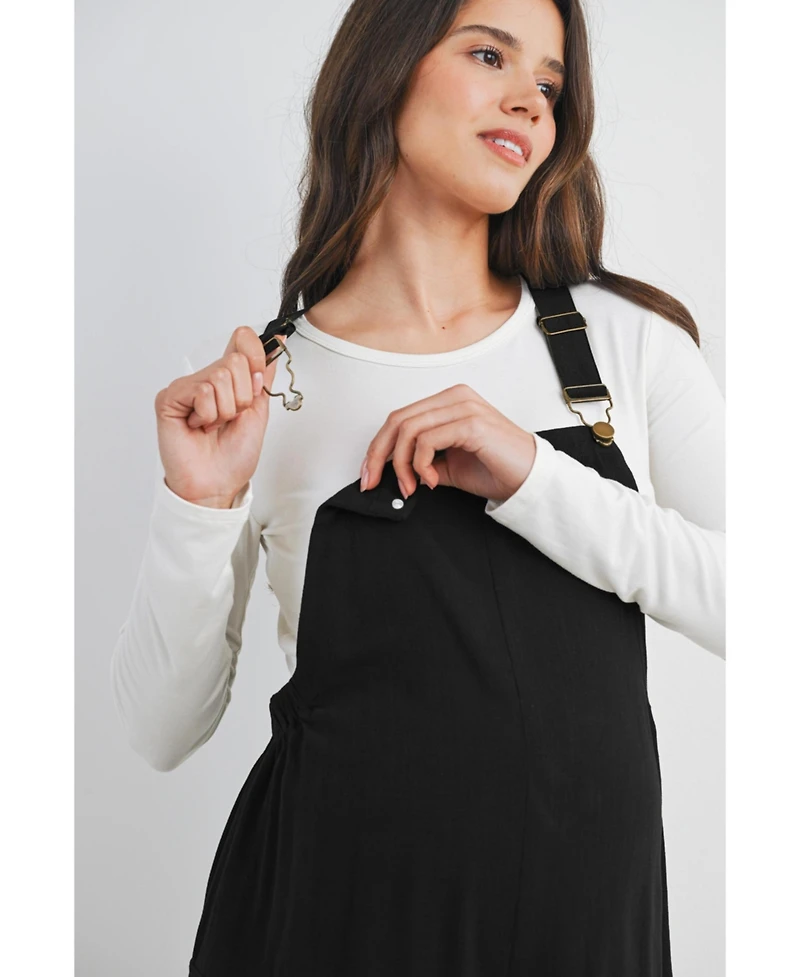 Hello Miz Maternity Straight Leg Adjustable Overalls